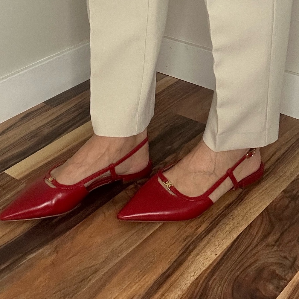 Sam Edelman Elegant Red Slingback Flats - Picture 5 of 6